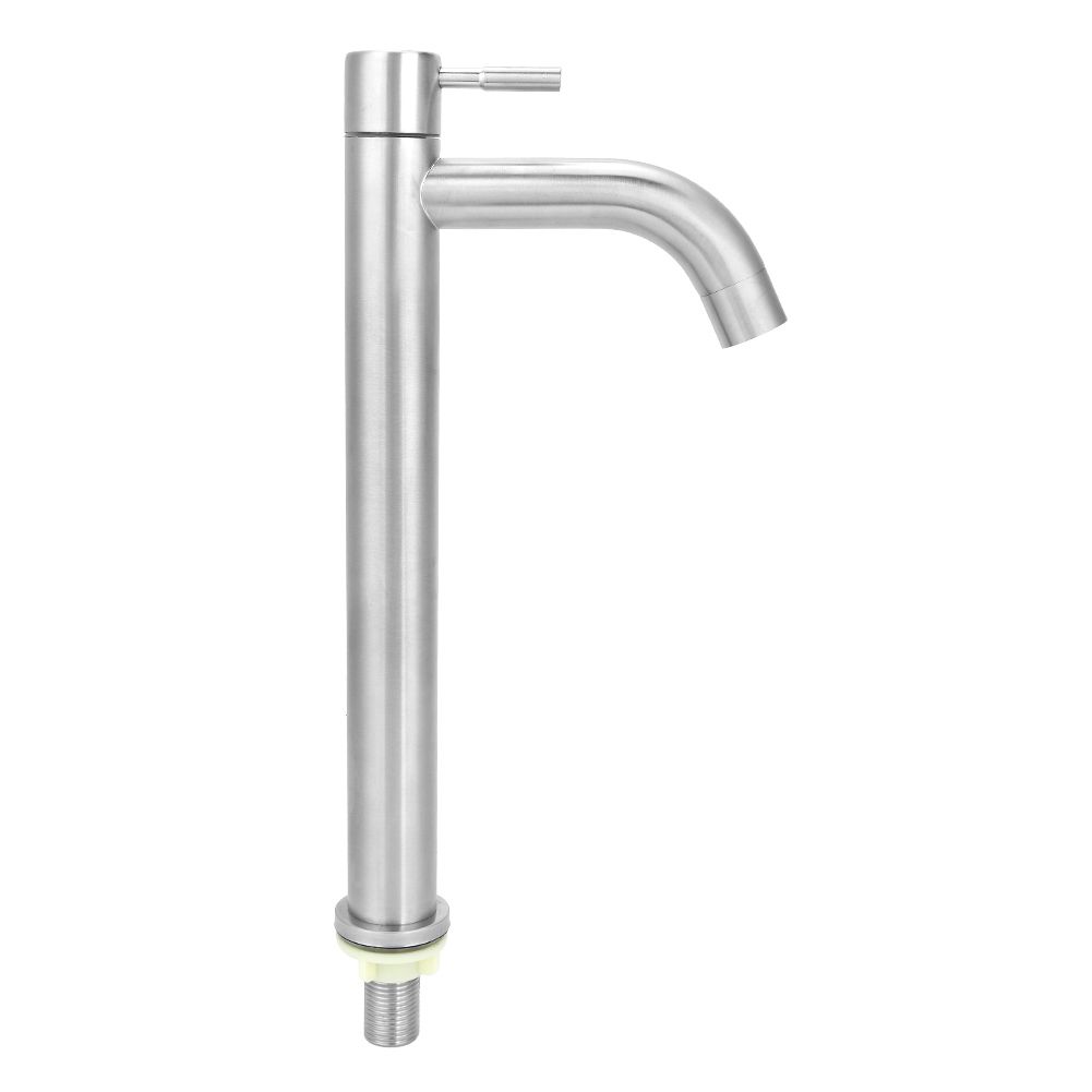 G1/2in Thread Stainless Steel Single Cold Sink Faucet Washbasin Water Tap for