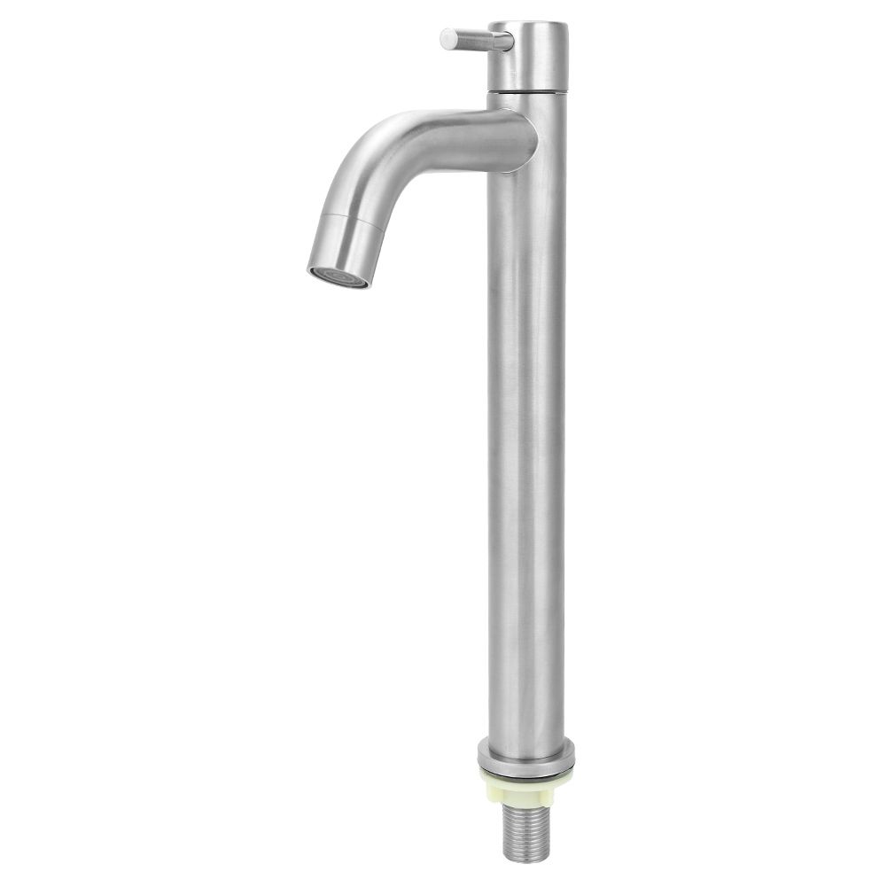 G1/2in Thread Stainless Steel Single Cold Sink Faucet Washbasin Water Tap for view 2