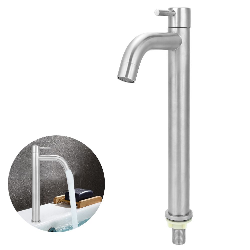 G1/2in Thread Stainless Steel Single Cold Sink Faucet Washbasin Water Tap for view 9
