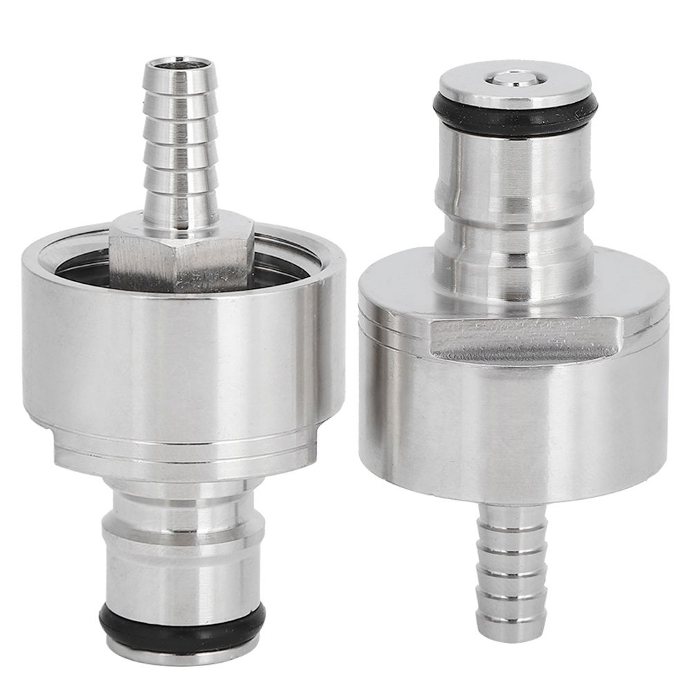 2Pcs Stainless Steel Carbonation Cap with 5/16in Barb Ball Lock Type Fit Soft
