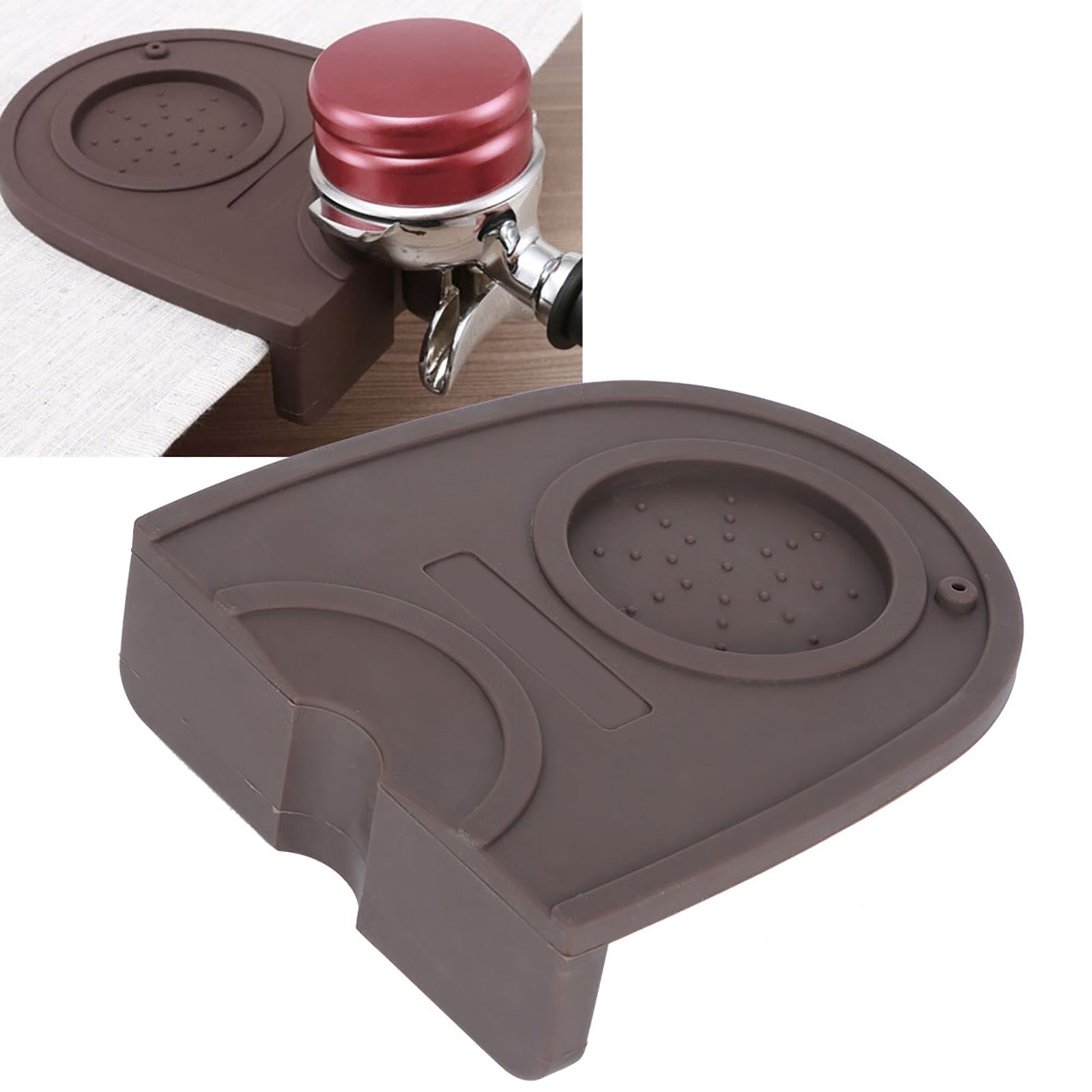 Mini Thicken Silicone Coffee Powder Tamper Support Pad Holder Tamping Corner view 9