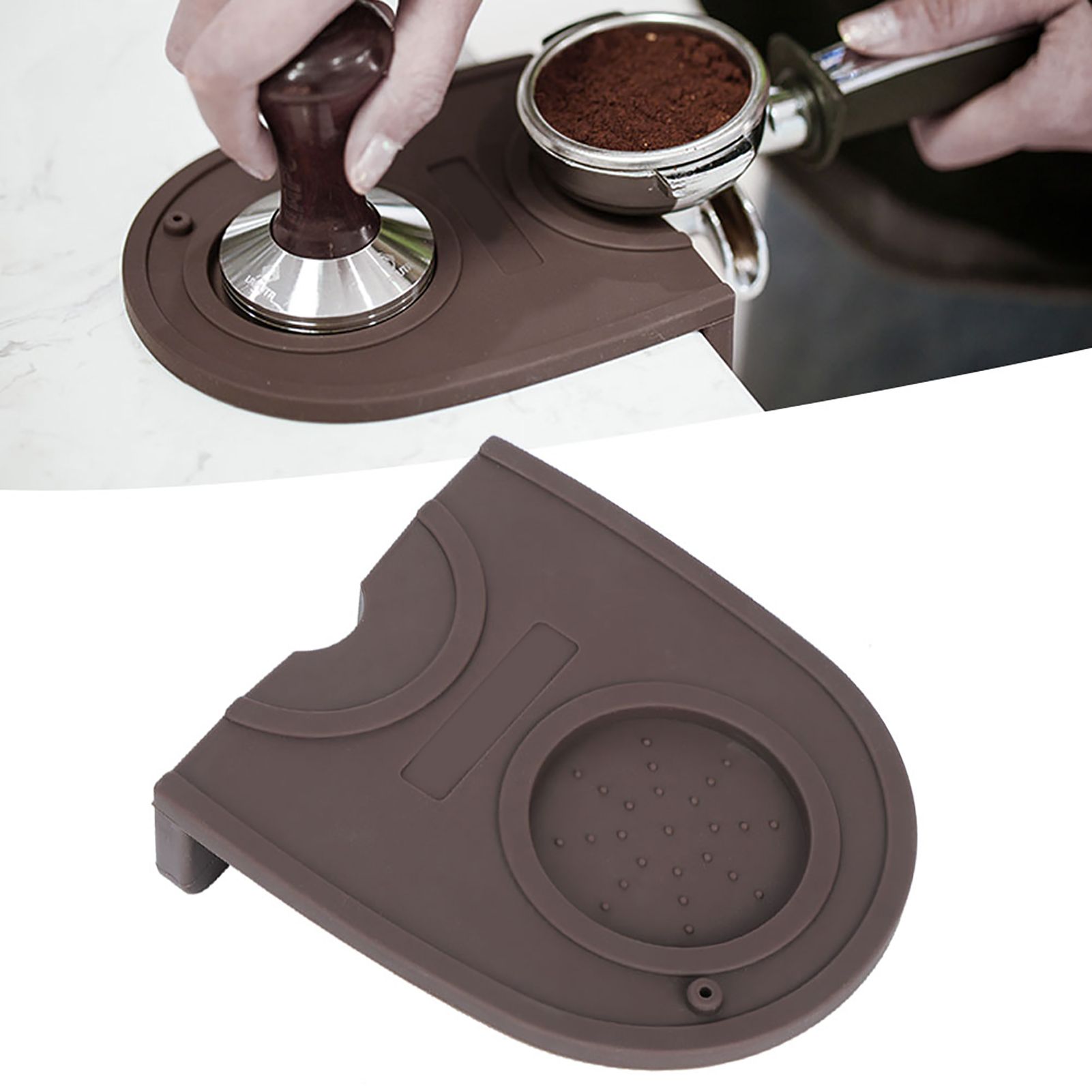 Mini Thicken Silicone Coffee Powder Tamper Support Pad Holder Tamping Corner view 10