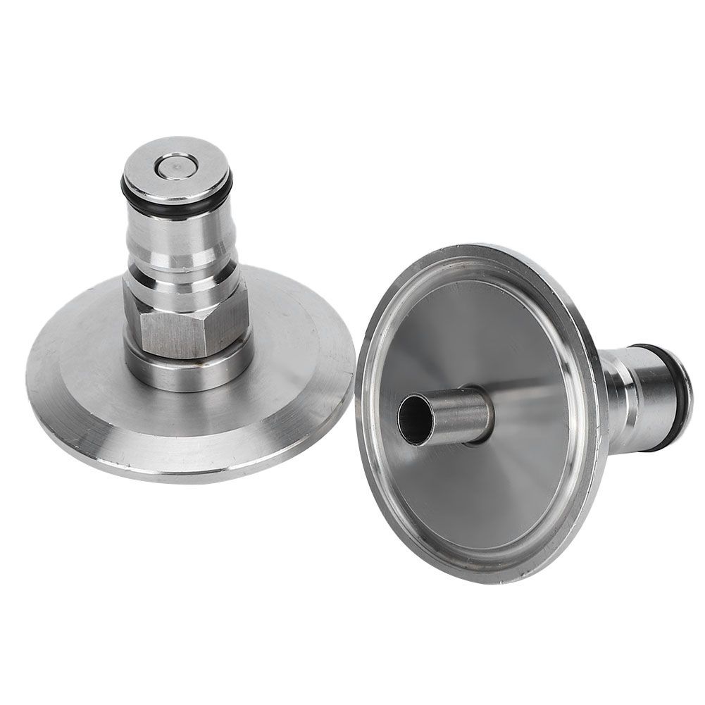 2Pcs 304 Stainless Steel Homebrew Keg 1.5in TriClamp to Ball Lock Post Adapter view 3