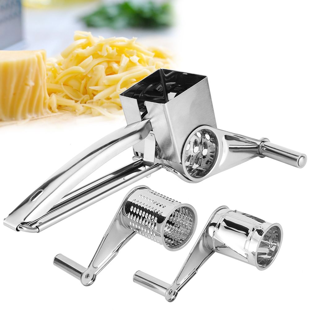 MultiFunction Stainless Steel Cheese Grater Hand Cranked Rotatable Cheese view 8