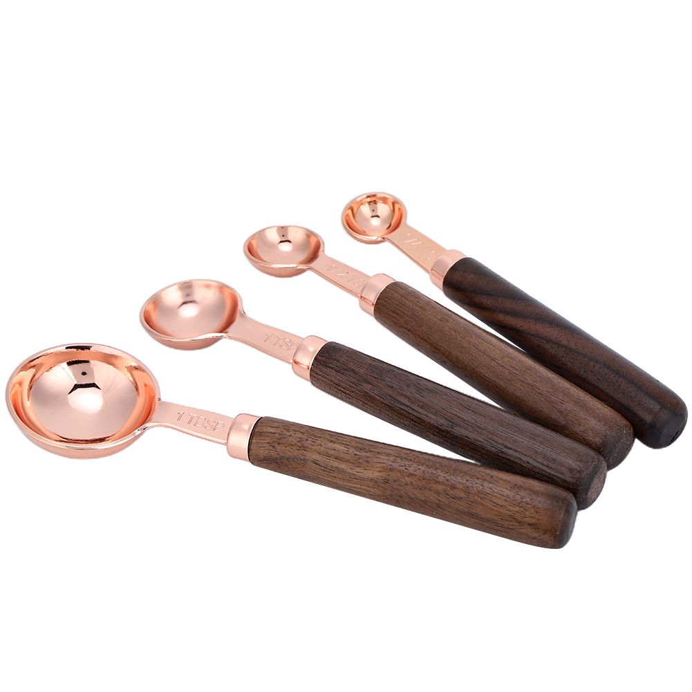 4PCS/Set Rose Gold Stainless Steel Measuring Cups Measuring Spoon for view 3