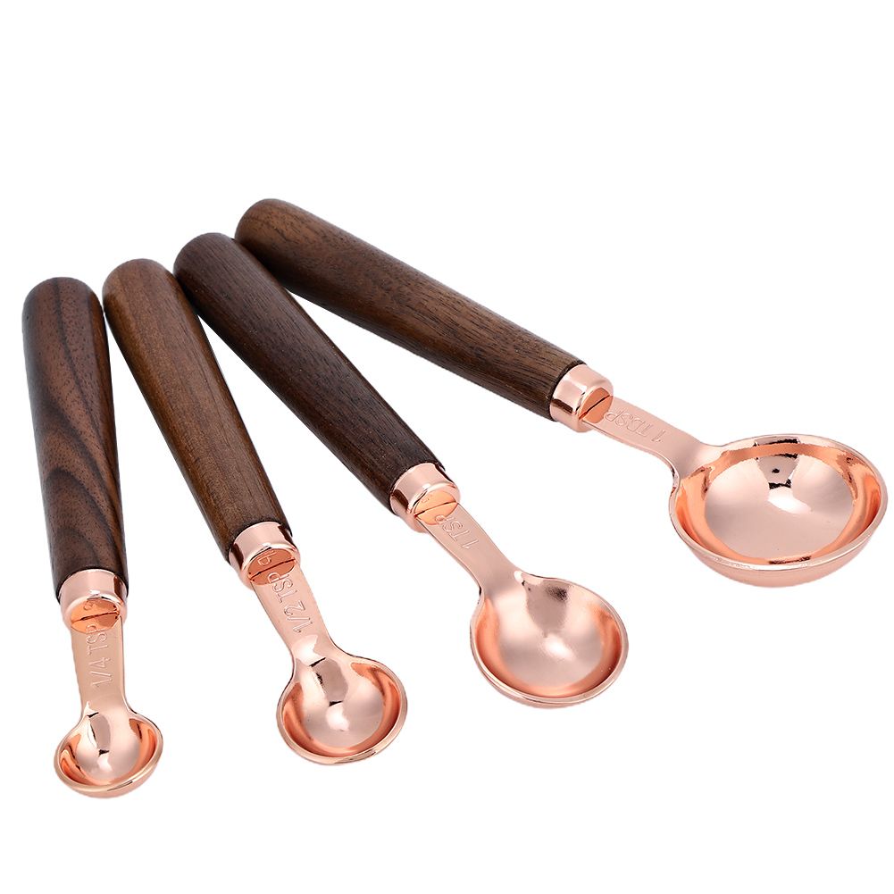 4PCS/Set Rose Gold Stainless Steel Measuring Cups Measuring Spoon for view 4