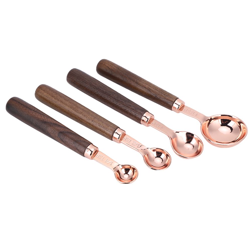 4PCS/Set Rose Gold Stainless Steel Measuring Cups Measuring Spoon for view 5