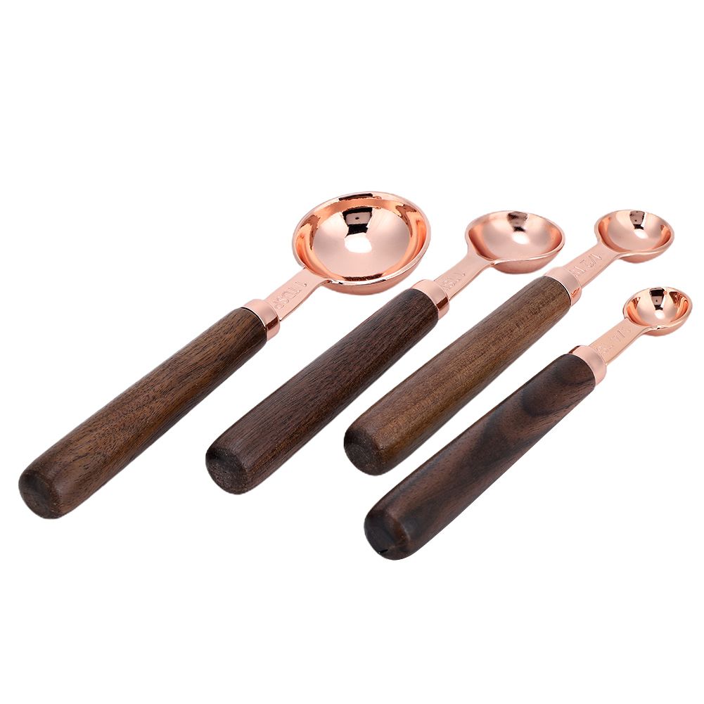 4PCS/Set Rose Gold Stainless Steel Measuring Cups Measuring Spoon for view 7