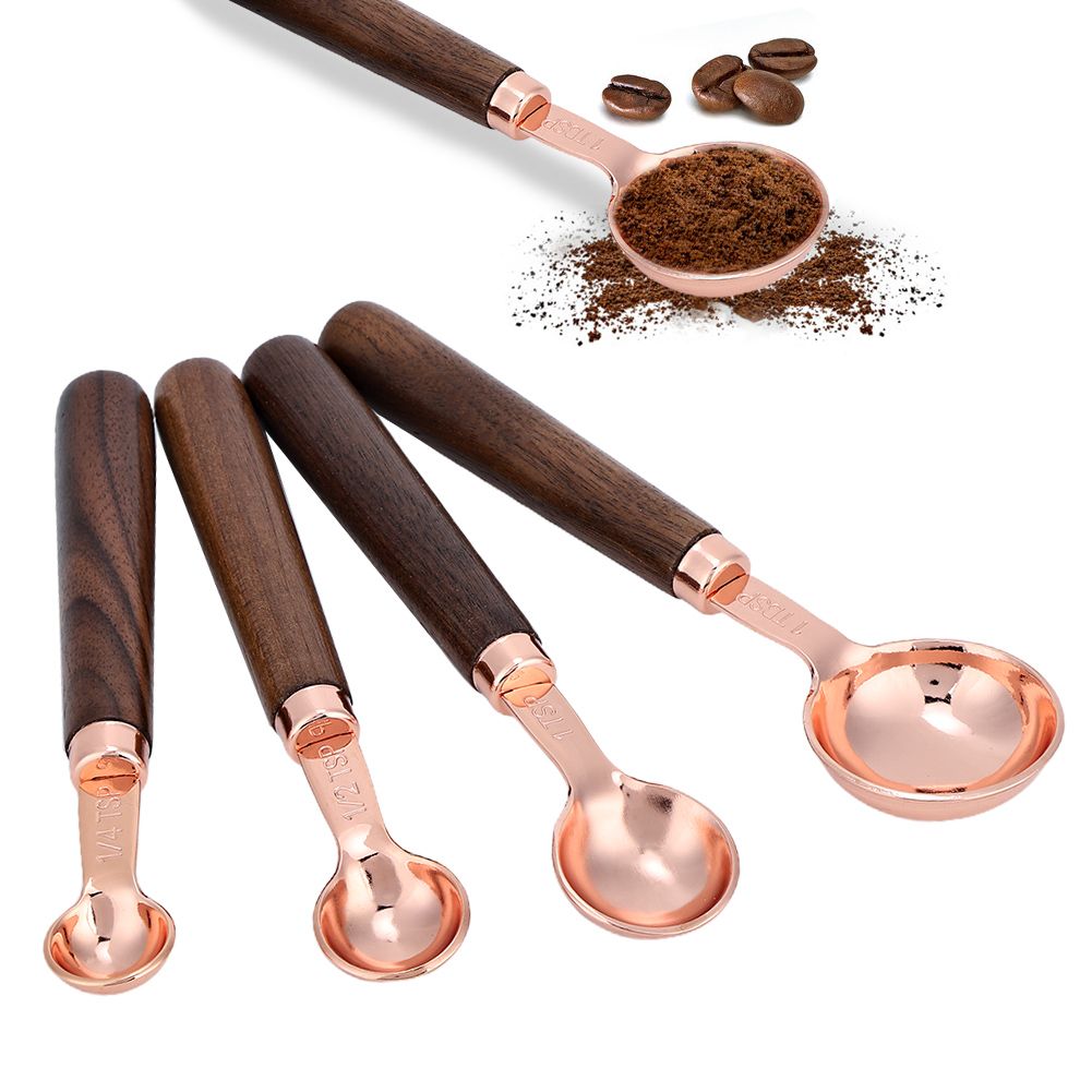 4PCS/Set Rose Gold Stainless Steel Measuring Cups Measuring Spoon for view 8