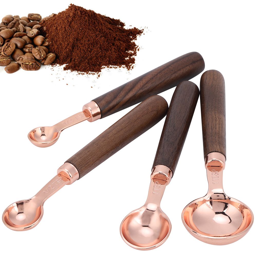 4PCS/Set Rose Gold Stainless Steel Measuring Cups Measuring Spoon for view 9
