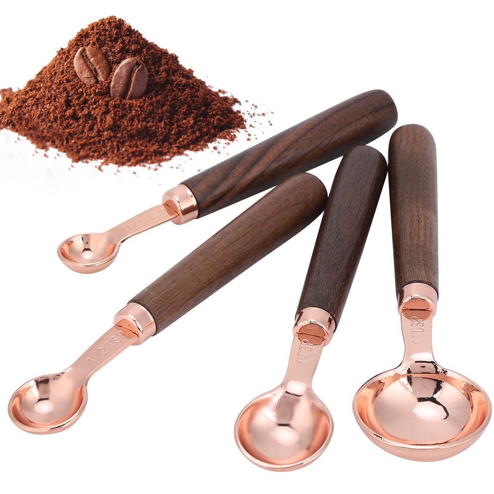 4PCS/Set Rose Gold Stainless Steel Measuring Cups Measuring Spoon for view 10