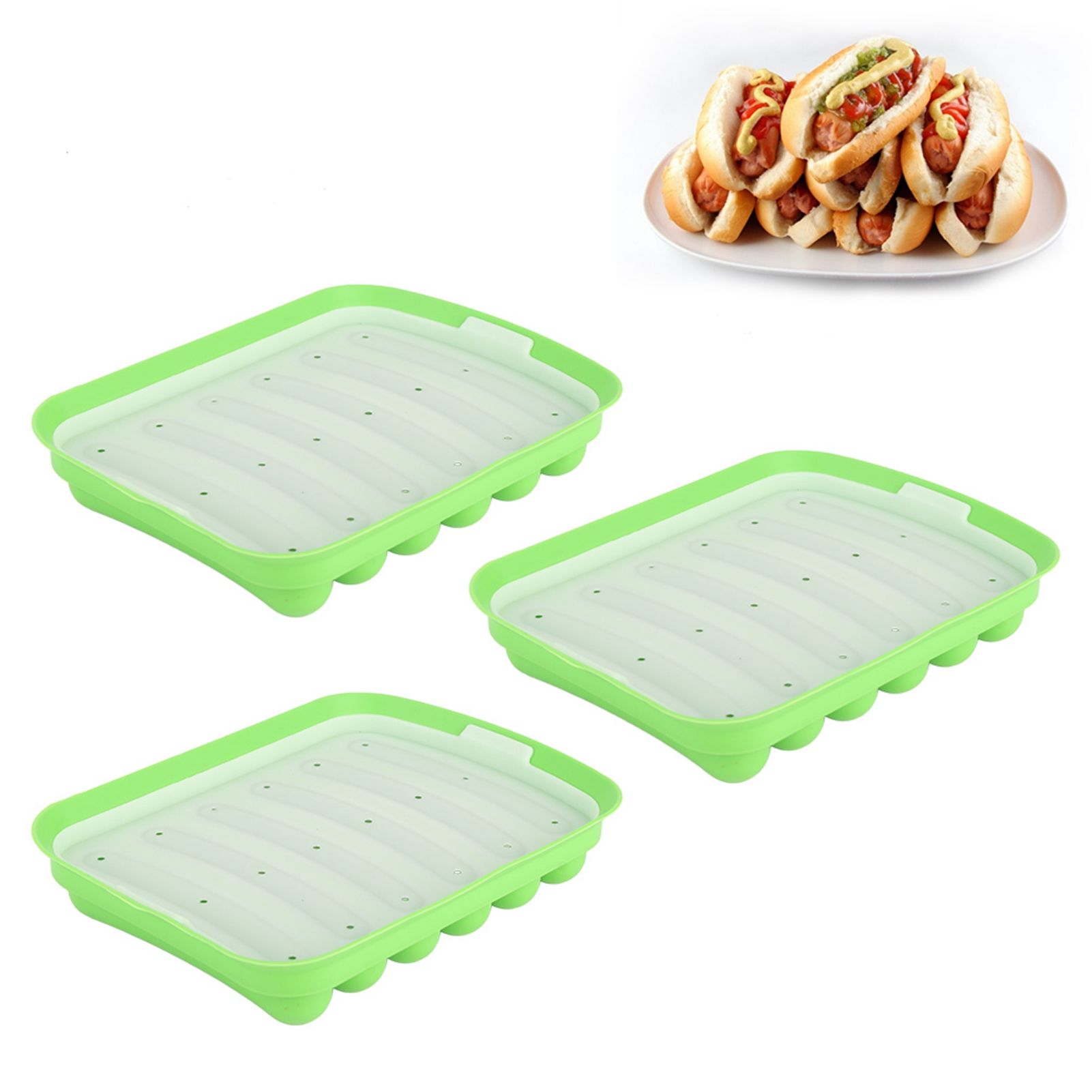 3PCS Sausage Hot Dogs Silicone Mold DIY Ham Making Mould Baby Food Supplement view 9