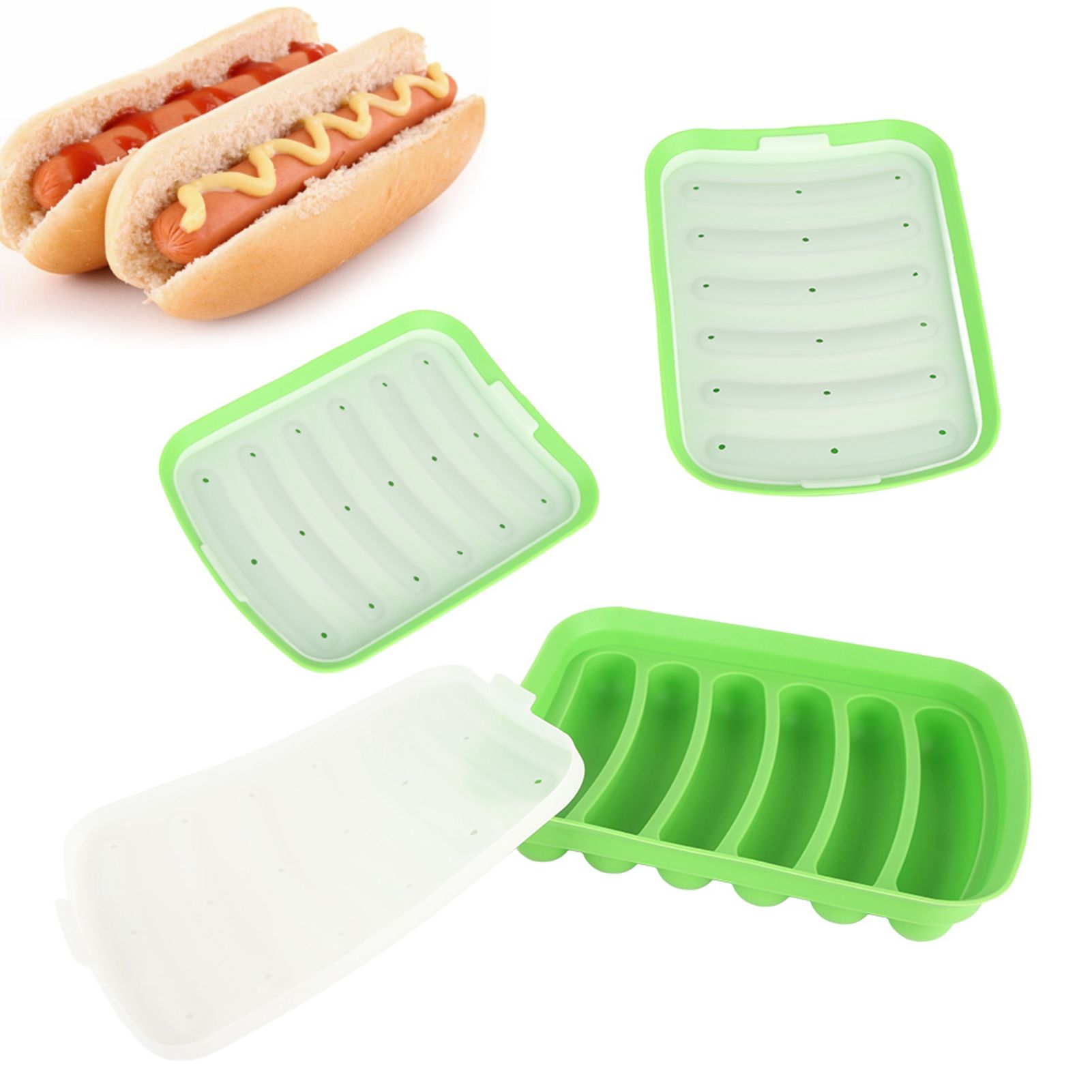 3PCS Sausage Hot Dogs Silicone Mold DIY Ham Making Mould Baby Food Supplement view 10