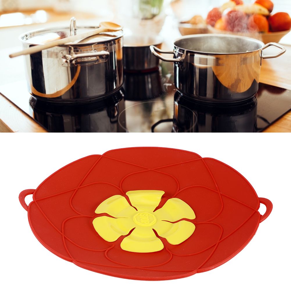 28CM Anti Overflow Dustproof Spill Stopper Silicone Pot Lid Cover Kitchen view 10