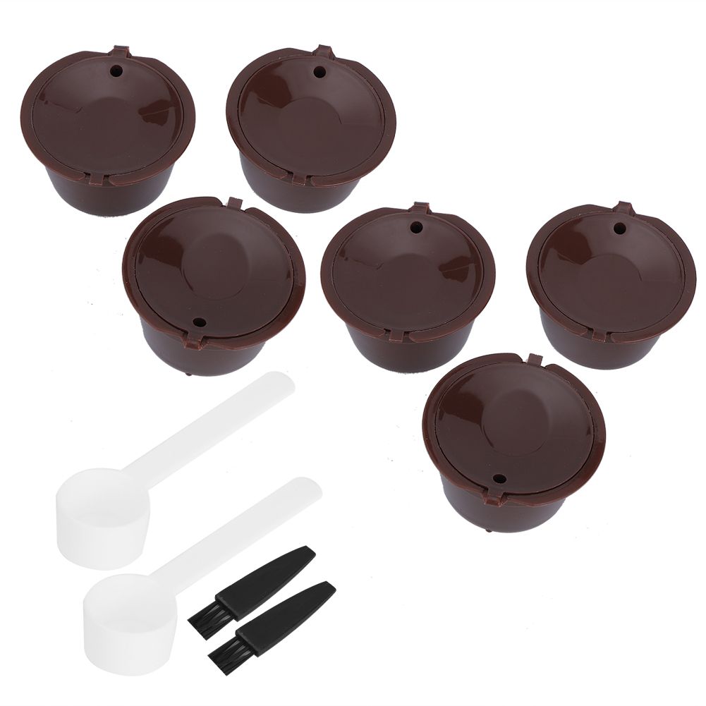 2Sets Coffee Capsule Filter Cup Reusable Refillable Pods with Spoon Brush Fit view 2