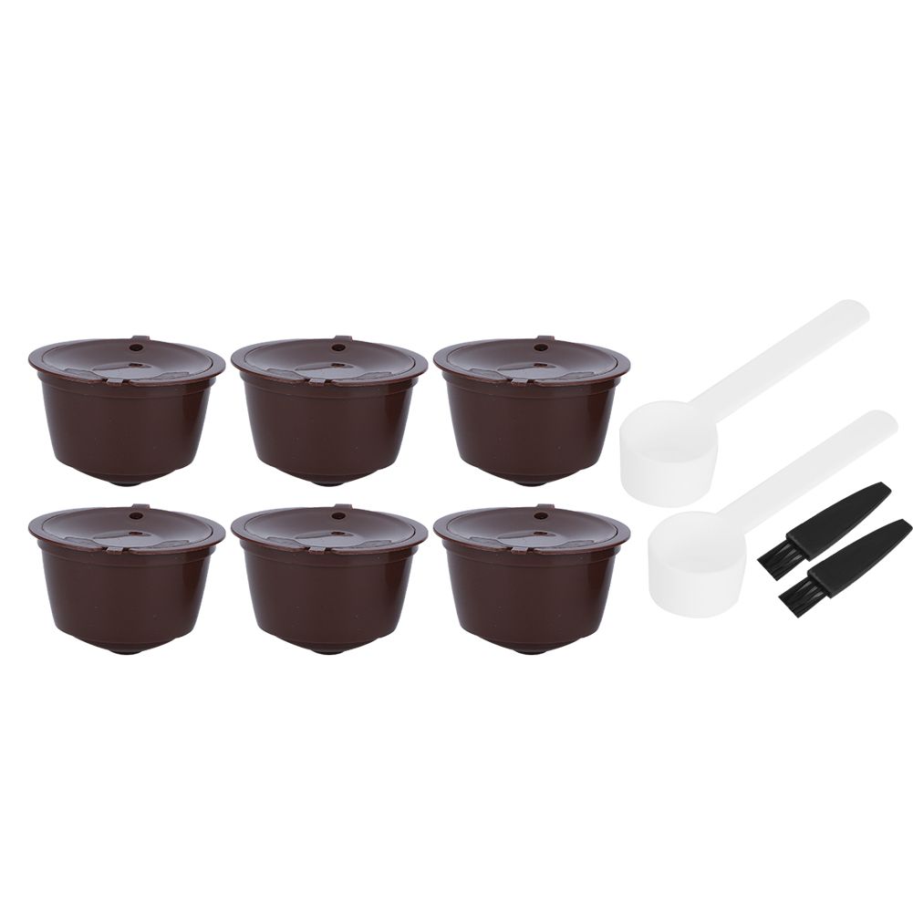 2Sets Coffee Capsule Filter Cup Reusable Refillable Pods with Spoon Brush Fit view 3