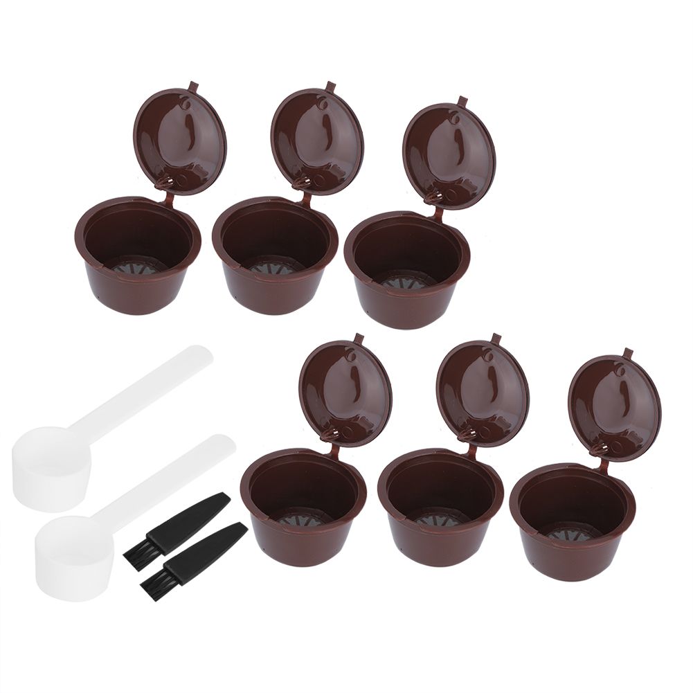2Sets Coffee Capsule Filter Cup Reusable Refillable Pods with Spoon Brush Fit view 4