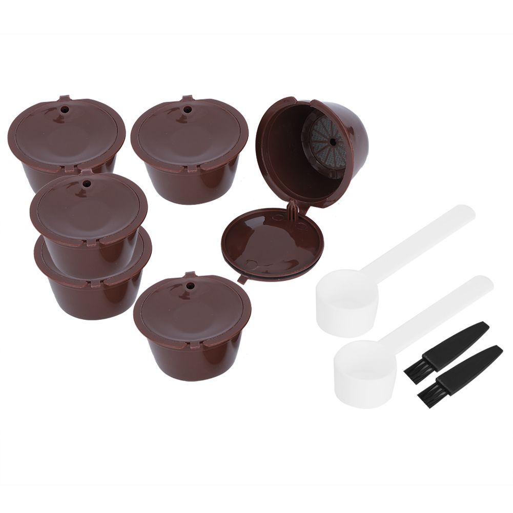 2Sets Coffee Capsule Filter Cup Reusable Refillable Pods with Spoon Brush Fit view 5