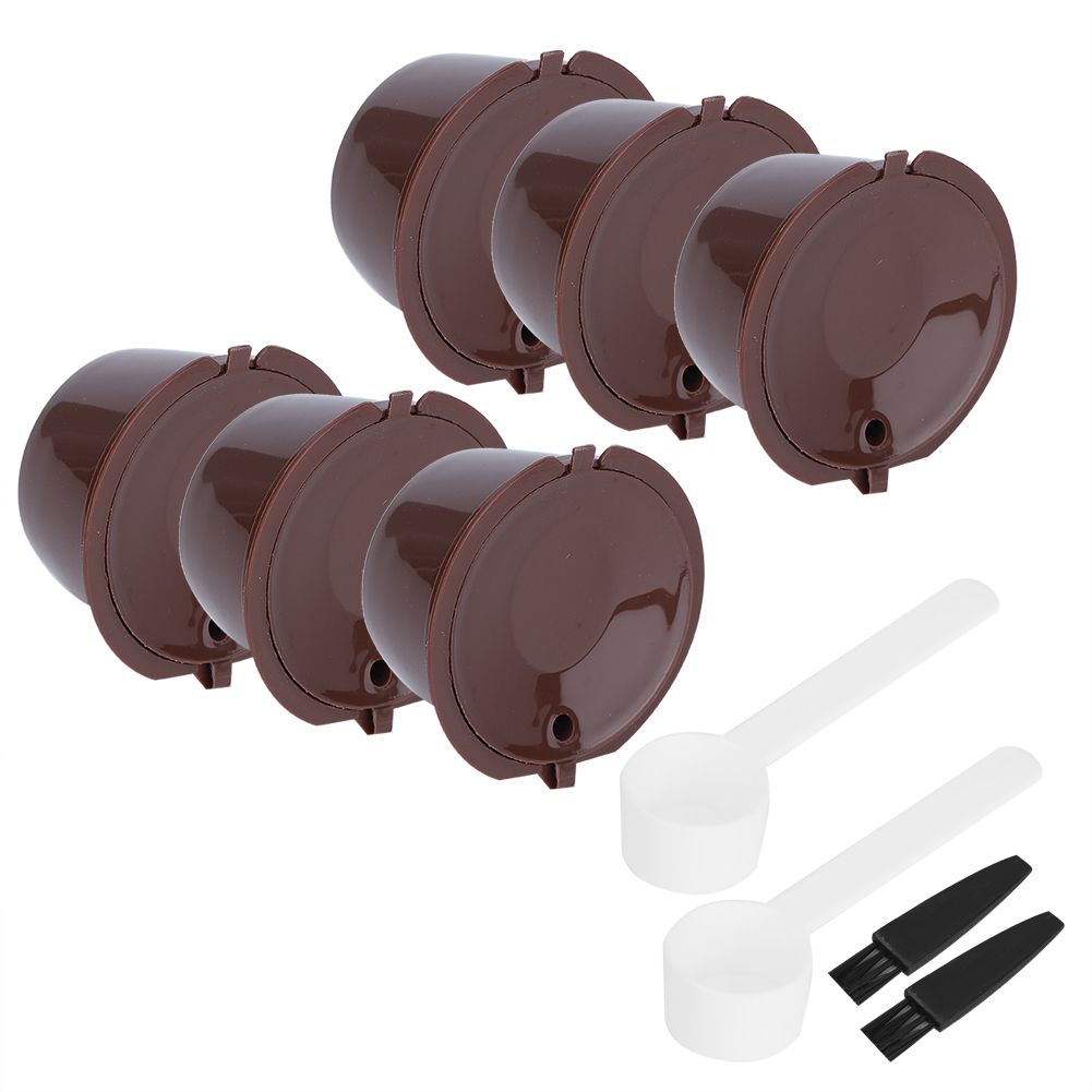 2Sets Coffee Capsule Filter Cup Reusable Refillable Pods with Spoon Brush Fit view 6