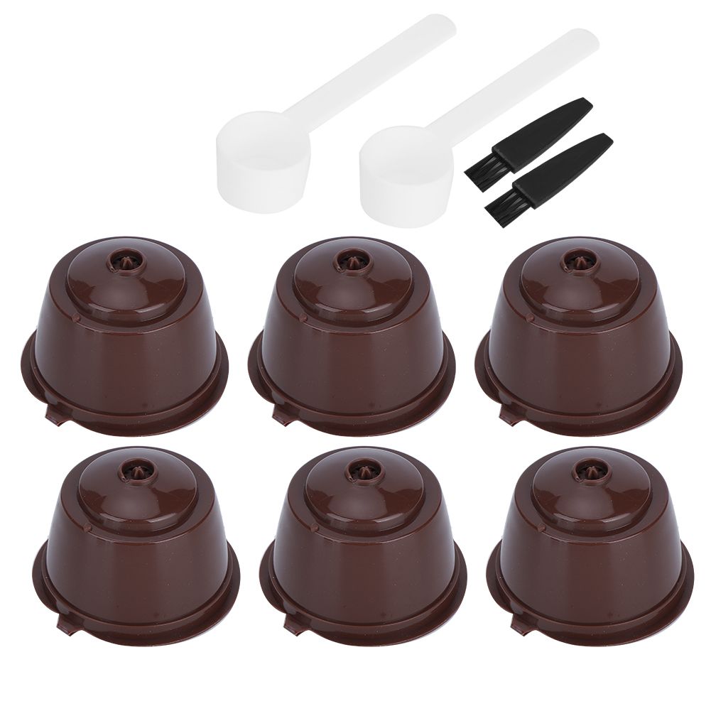 2Sets Coffee Capsule Filter Cup Reusable Refillable Pods with Spoon Brush Fit view 7