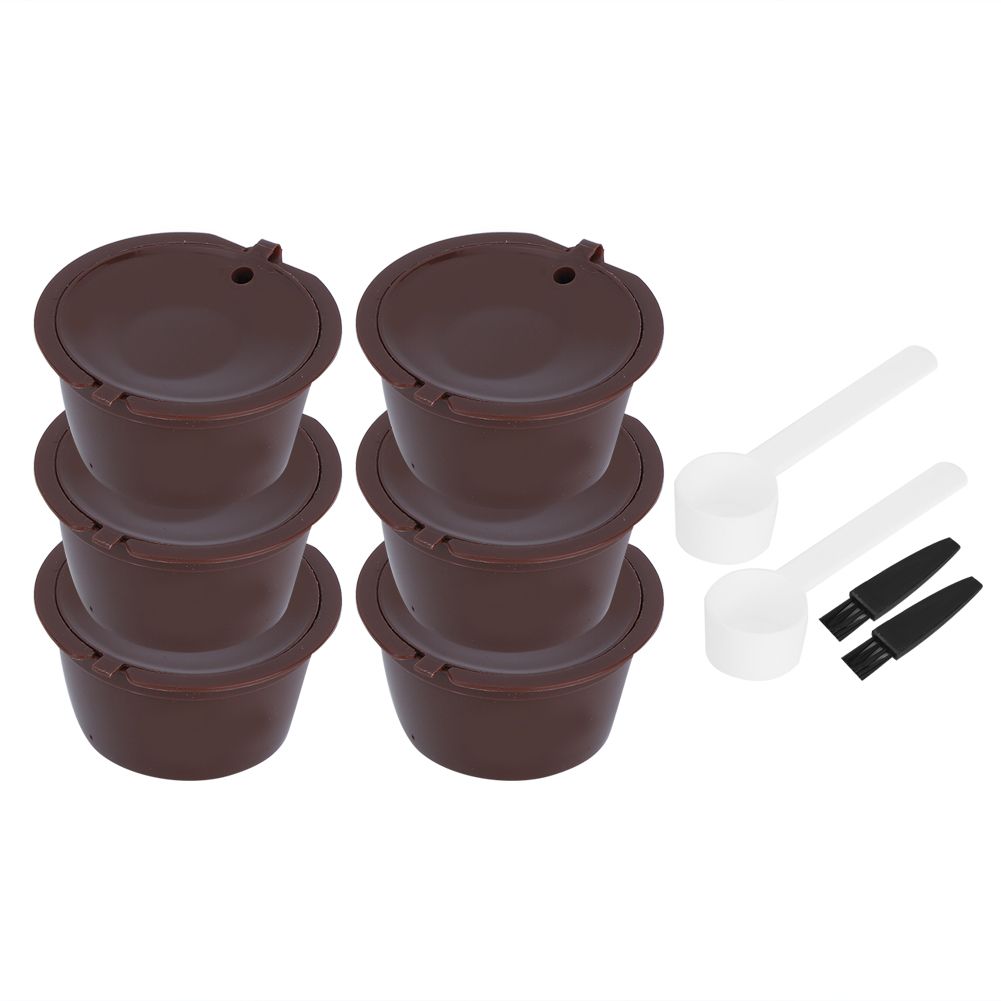 2Sets Coffee Capsule Filter Cup Reusable Refillable Pods with Spoon Brush Fit view 8