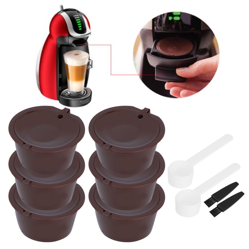 2Sets Coffee Capsule Filter Cup Reusable Refillable Pods with Spoon Brush Fit view 9