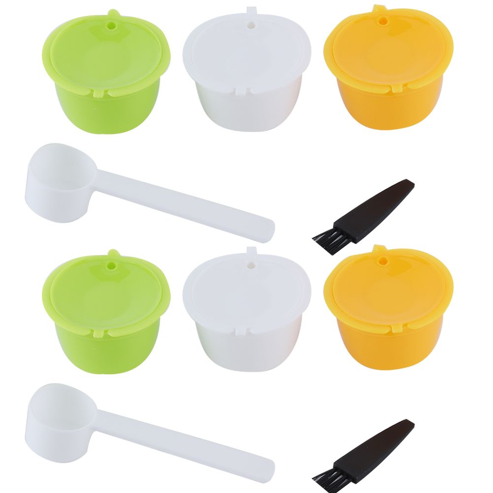 2Set Refillable Coffee Capsule Reusable Coffee Filter Cup with Brush Spoon Set view 2