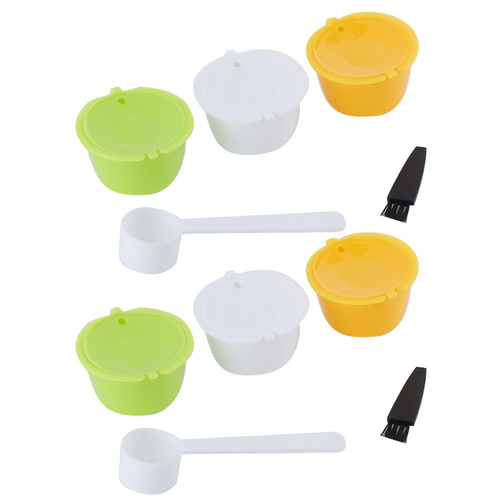 2Set Refillable Coffee Capsule Reusable Coffee Filter Cup with Brush Spoon Set view 3