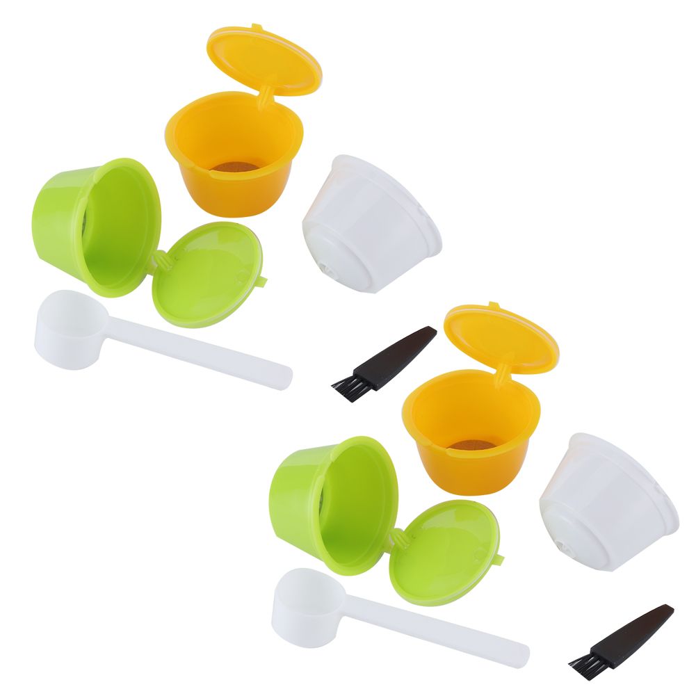2Set Refillable Coffee Capsule Reusable Coffee Filter Cup with Brush Spoon Set view 6