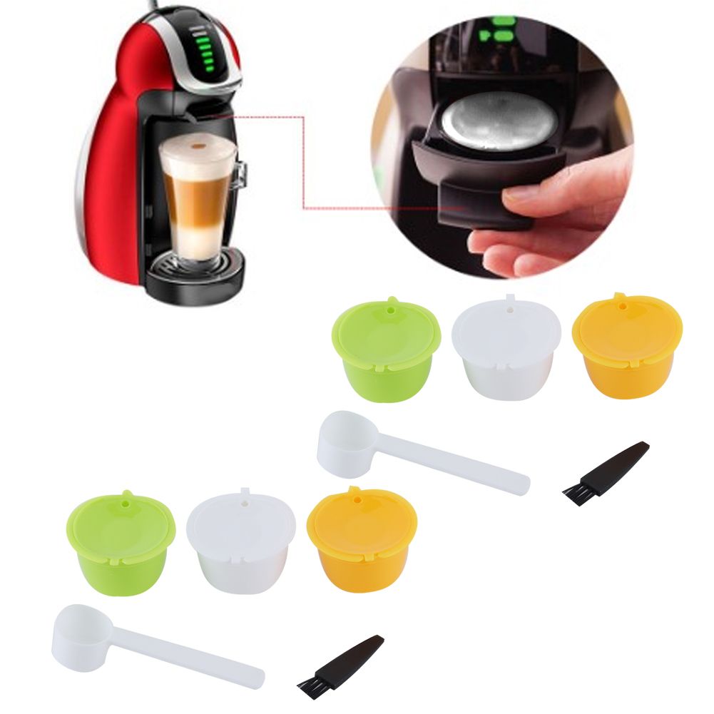2Set Refillable Coffee Capsule Reusable Coffee Filter Cup with Brush Spoon Set view 7