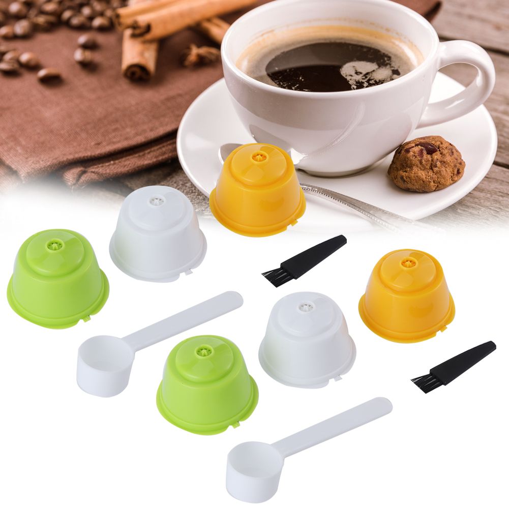 2Set Refillable Coffee Capsule Reusable Coffee Filter Cup with Brush Spoon Set view 8