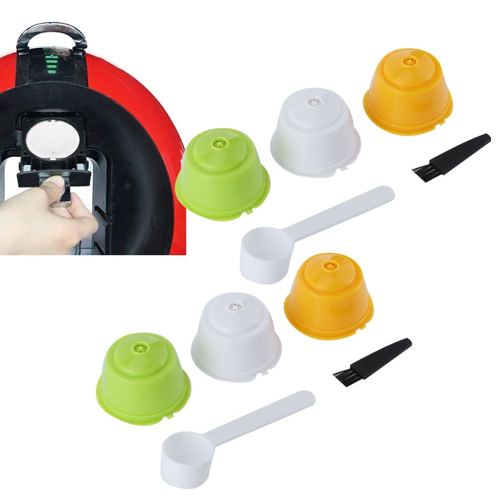 2Set Refillable Coffee Capsule Reusable Coffee Filter Cup with Brush Spoon Set view 9