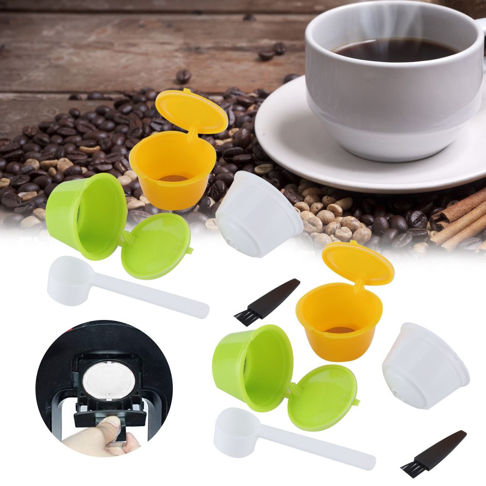 2Set Refillable Coffee Capsule Reusable Coffee Filter Cup with Brush Spoon Set view 10
