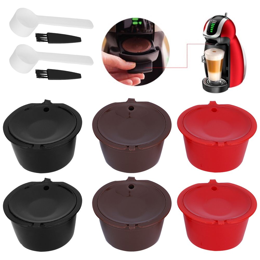 Reusable Refillable Coffee Capsule Filter Cup with Spoon Brush Set Cafe Tools view 9