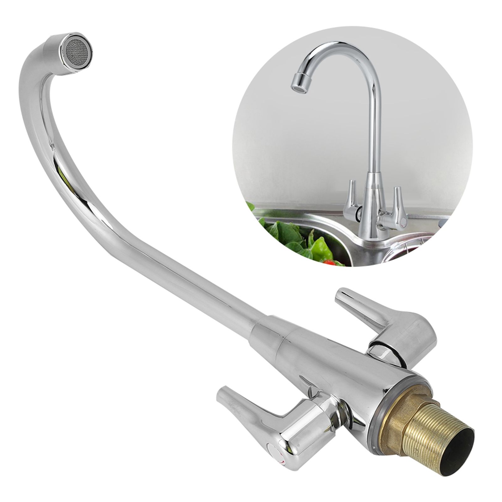 G1/2 Thread Copper Faucet Hot Cold Water Outlet 360 Degree Rotation for view 9
