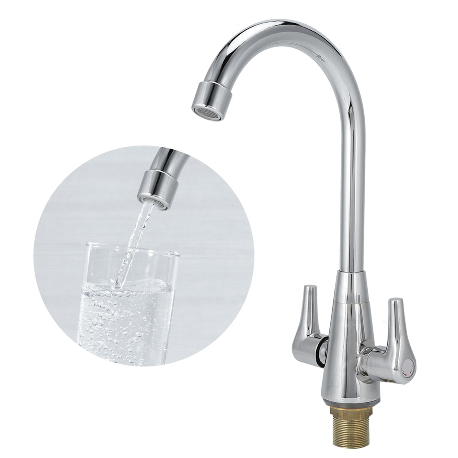 G1/2 Thread Copper Faucet Hot Cold Water Outlet 360 Degree Rotation for view 10