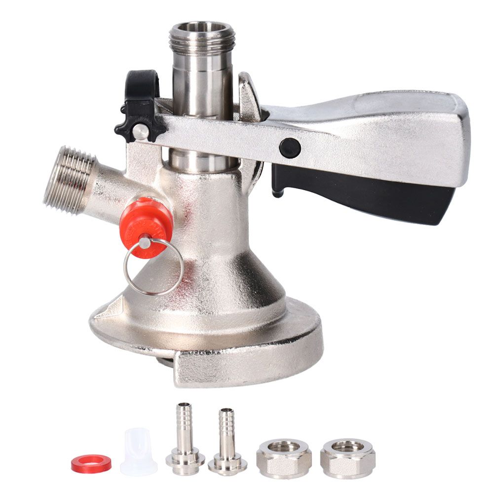 G5/8 A Type Stainless Steel Beer Keg Tap Distributor Coupler with Relief Valve view 2