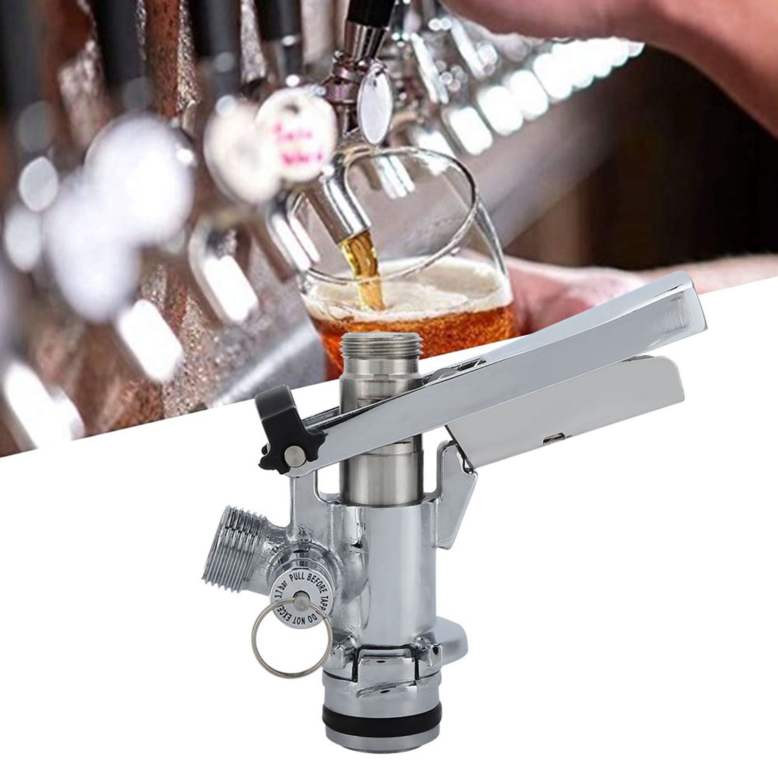 G5/8 U Type Stainless Steel Beer Keg Coupler Dispenser Accessory for Home Bar view 10