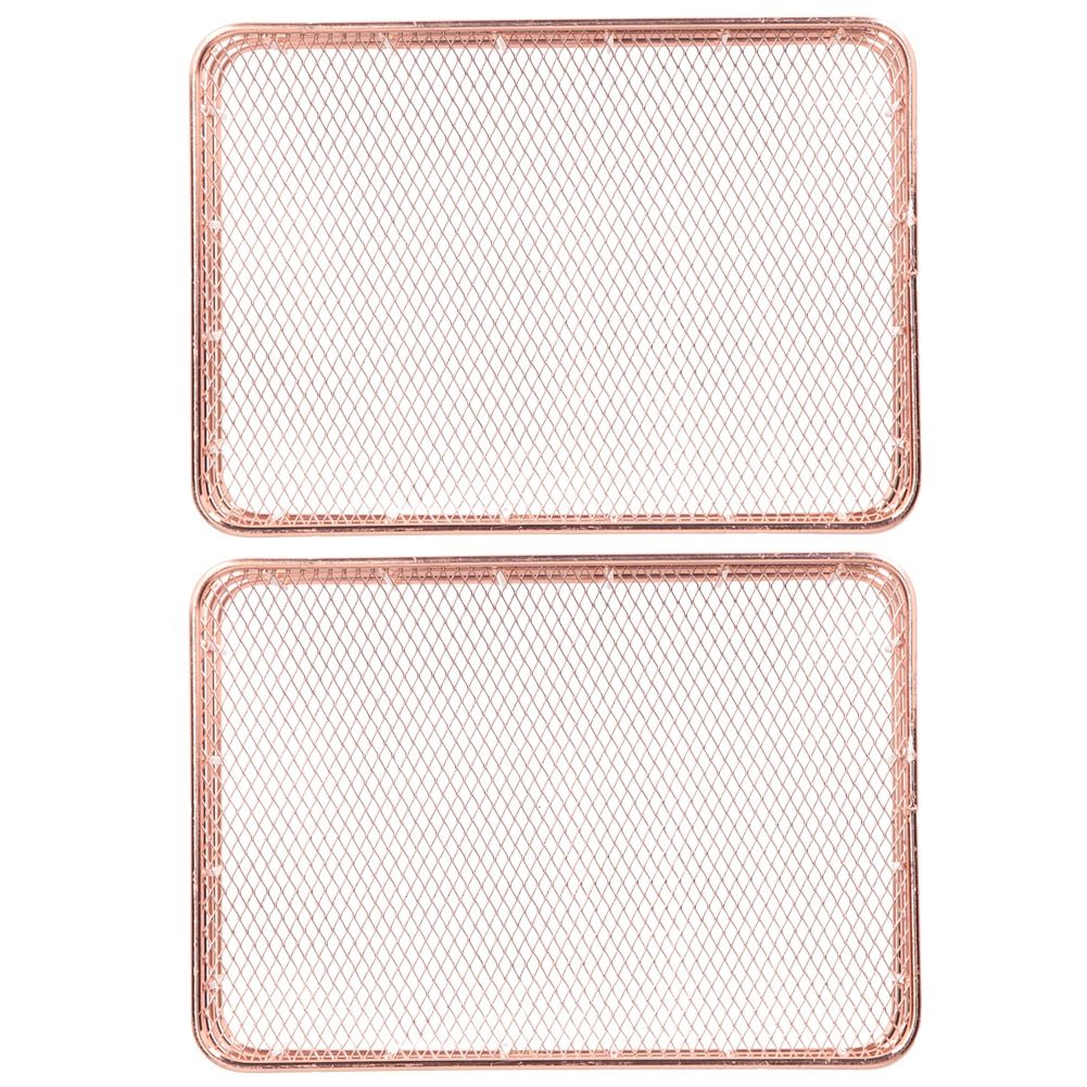 2PCS Nordic Simple Rose Gold Wrought Iron Storage Basket Desktop Organizer view 8