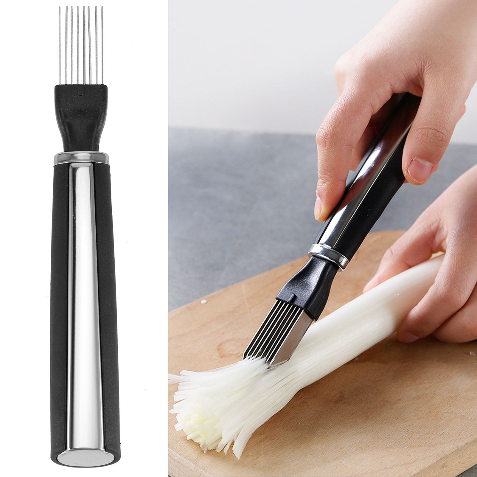 Multifunction Stainless Steel Onion Cutter Scallion Grater Vegetable Green view 9