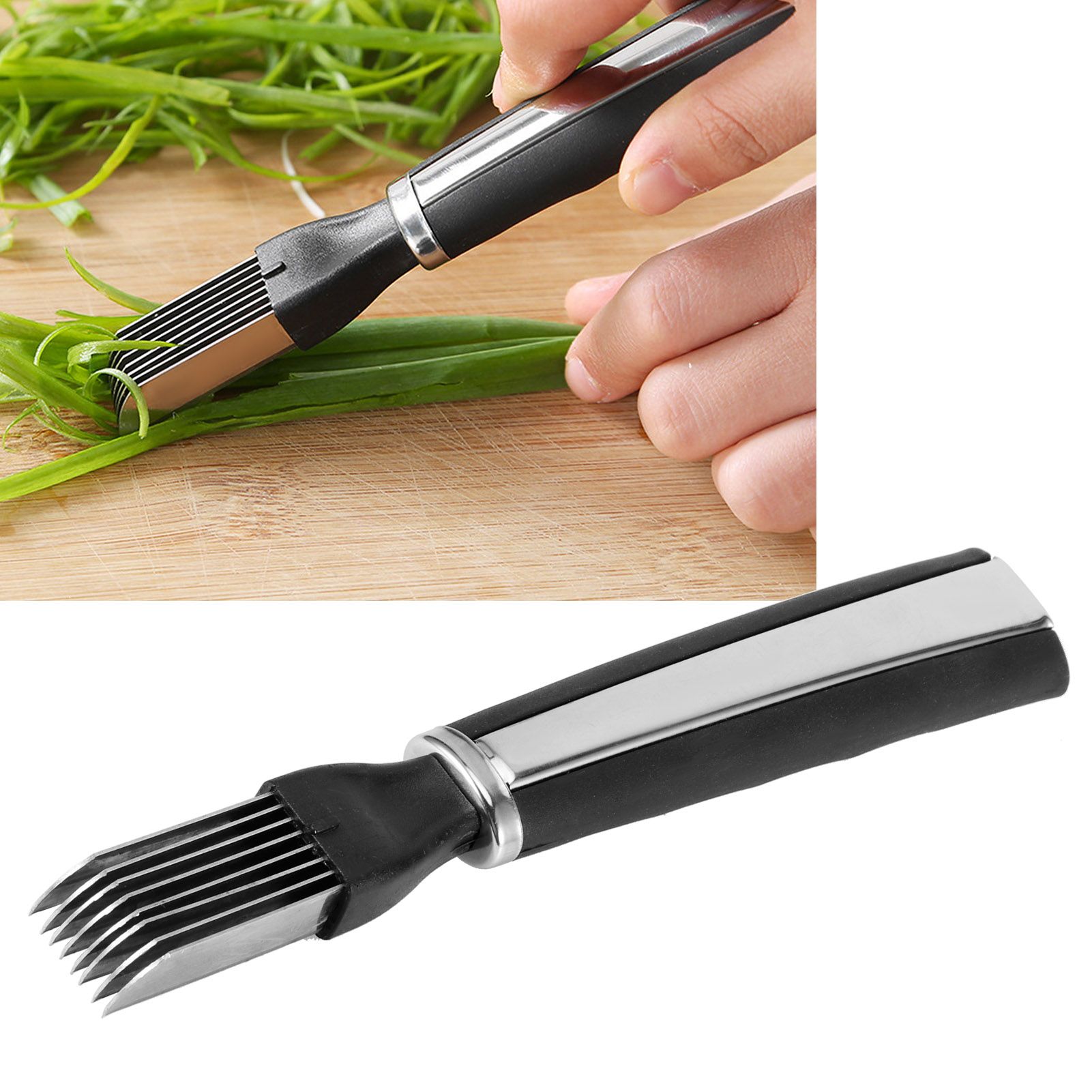 Multifunction Stainless Steel Onion Cutter Scallion Grater Vegetable Green view 10