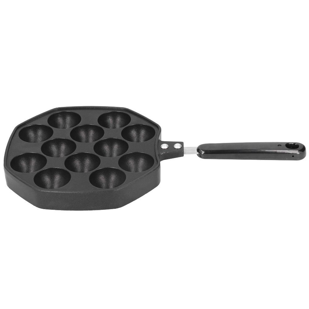 12 Cavities Aluminum Takoyaki Pan Maker Octopus Balls Egg Puffs Baking Pan view 6