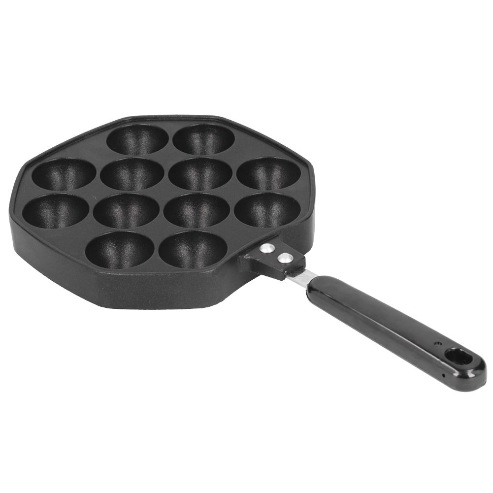 12 Cavities Aluminum Takoyaki Pan Maker Octopus Balls Egg Puffs Baking Pan view 8
