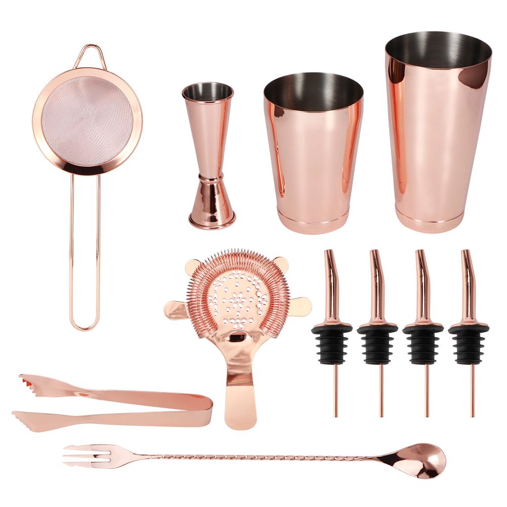 11Pcs/Set Multifunction Stainless Steel Cocktail Shaker Tools Set Bar