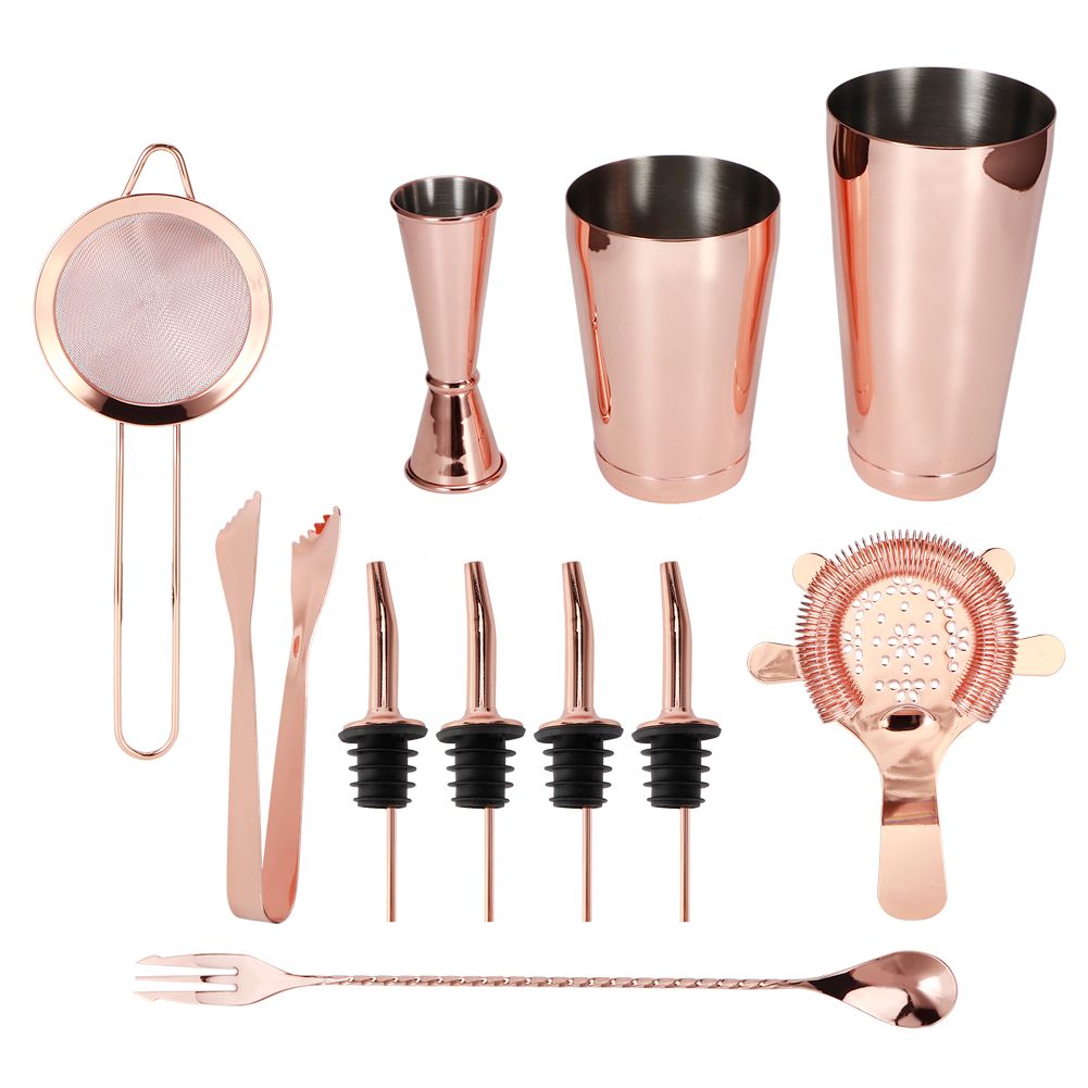 11Pcs/Set Multifunction Stainless Steel Cocktail Shaker Tools Set Bar view 2