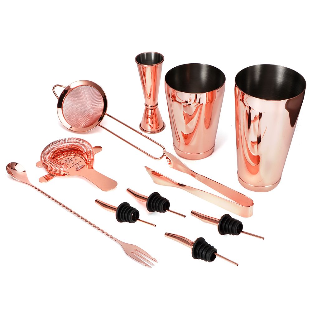 11Pcs/Set Multifunction Stainless Steel Cocktail Shaker Tools Set Bar view 3