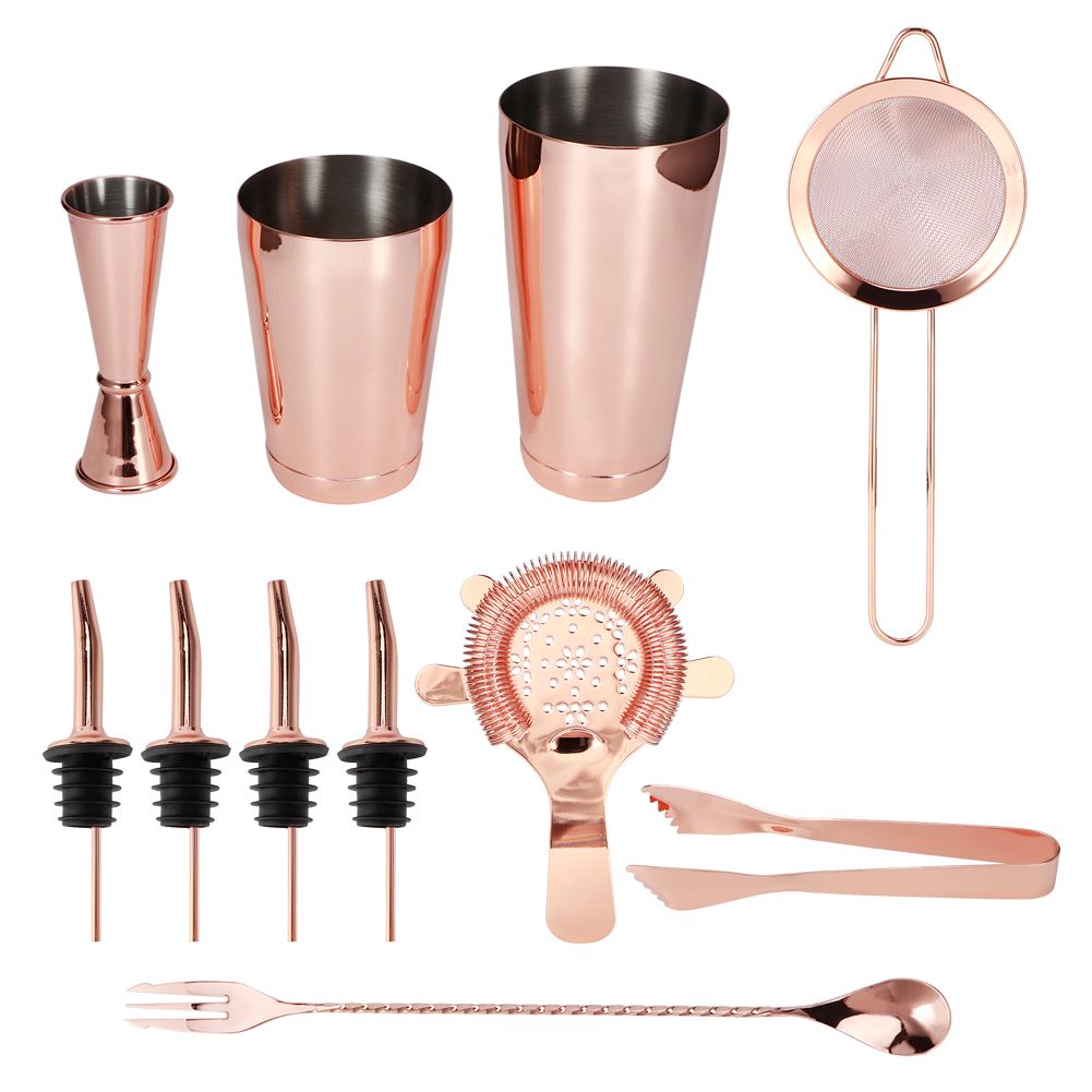 11Pcs/Set Multifunction Stainless Steel Cocktail Shaker Tools Set Bar view 4