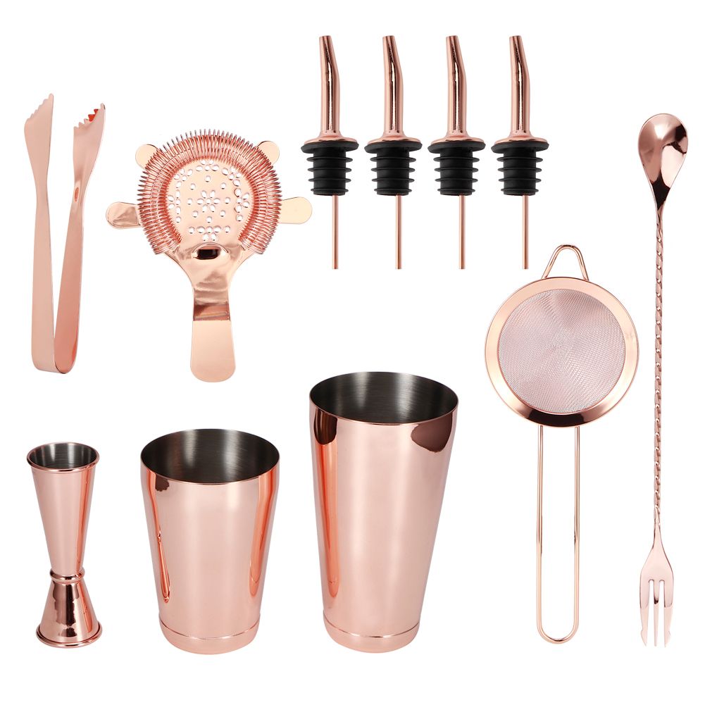 11Pcs/Set Multifunction Stainless Steel Cocktail Shaker Tools Set Bar view 5