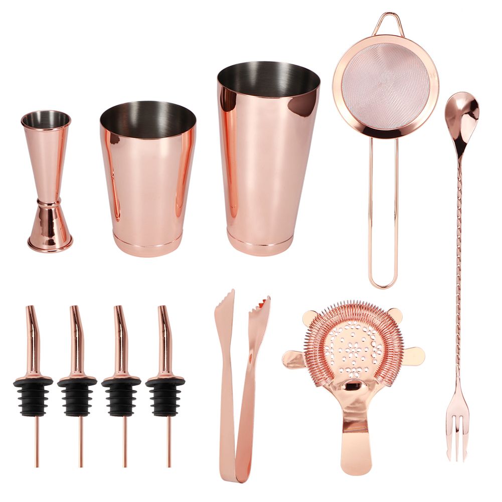 11Pcs/Set Multifunction Stainless Steel Cocktail Shaker Tools Set Bar view 6