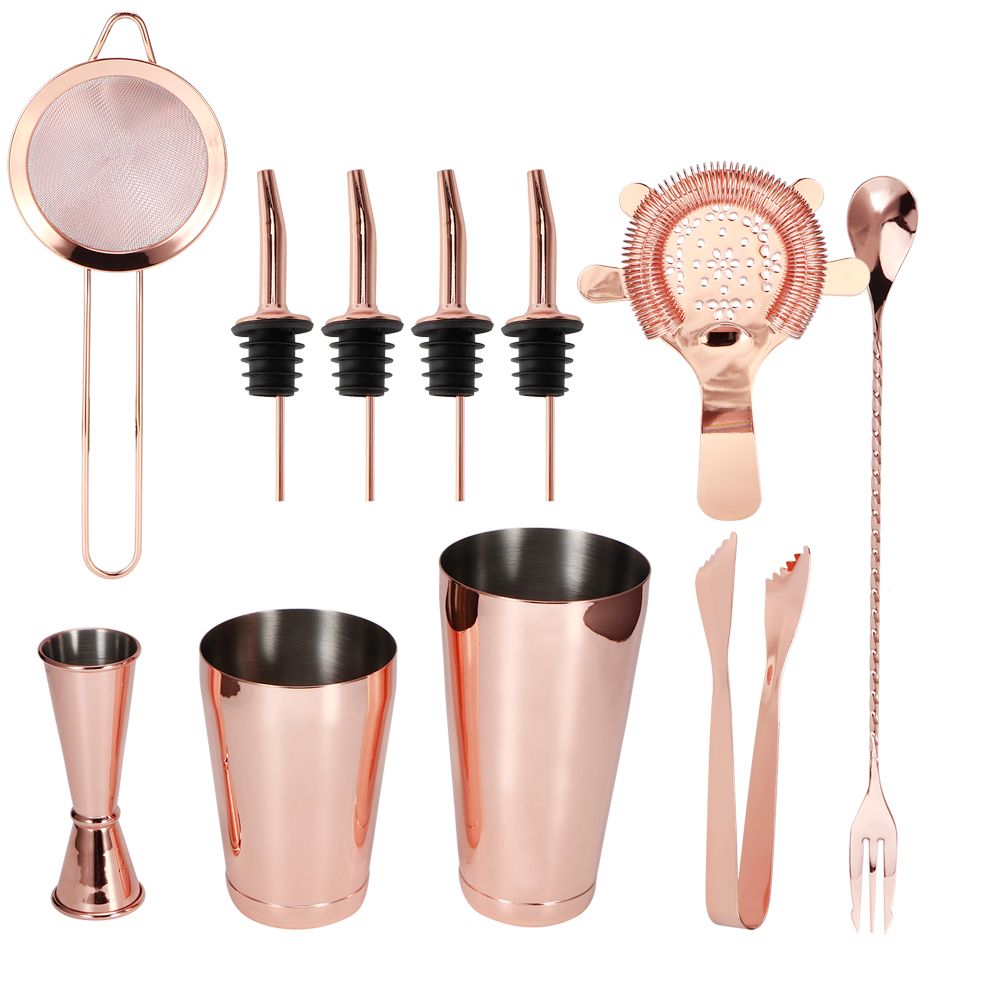 11Pcs/Set Multifunction Stainless Steel Cocktail Shaker Tools Set Bar view 7